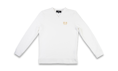 Sweat col V - Homme - Blanc