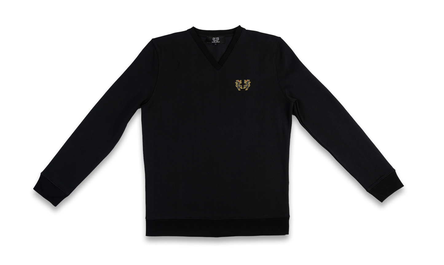 Sweat col V - Homme - Noir