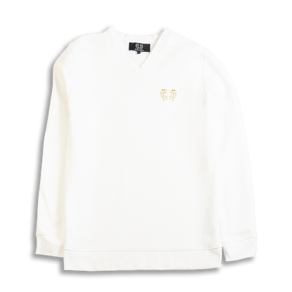 Sweat col V - Homme - Blanc
